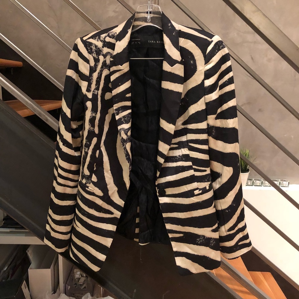 Zara zebra print blazer S
